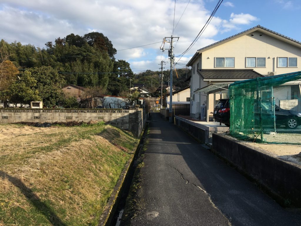 八本杉の近くの道
